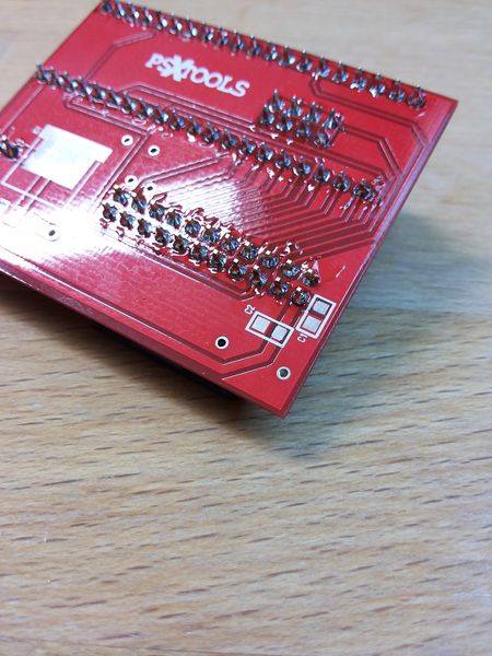 File:Teensy adapter Board for NANDway - Solder capacitors for cleaner voltage.jpg