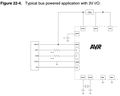 Atmel AT90USB128 typical bus powered application with 3V I/O