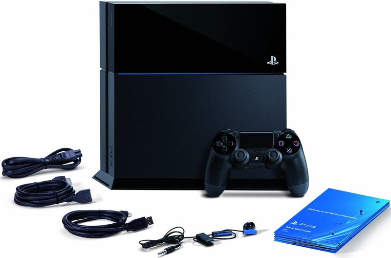 File:PS4 with DualShock4 quickstartguide Earset USB-cable HDMI-cable and powercable.jpg
